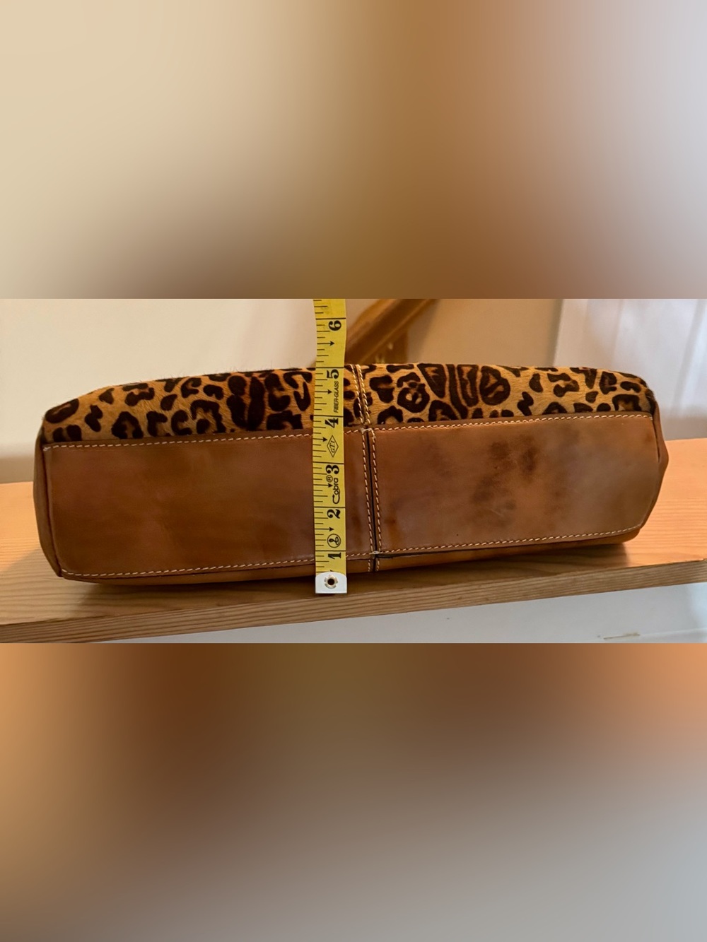 Patricia Nash Rare Leopard Haircalf Frame Clutch Shoulder Bag - Picture 4 of 12